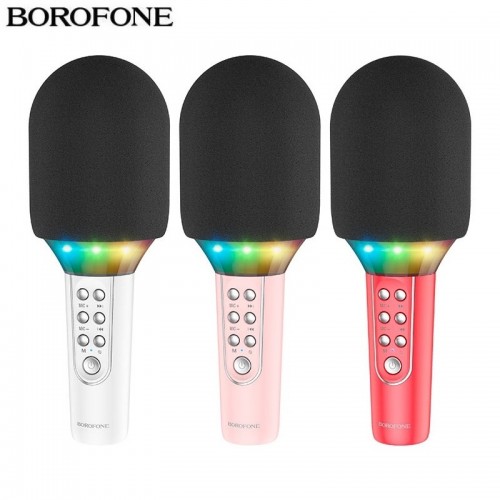 Портативный караоке микрофон со встроенным динамиком Borofone BFK2 Elf (Bluetooth, MP3, AUX, KTV)