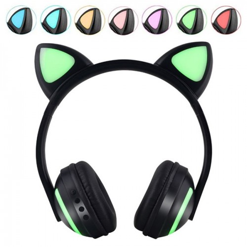 Беспроводные наушники Wireless Cat Ear Headphones ZW-19 (Bluetooth, AUX, Mic, 7-color LED)