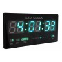 Электронные светодиодные настенные часы размером 46х22 см (ЧЧ, ММ, СС + календарь, термометр)