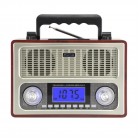 Портативная Ретро колонка - радиоприемник Kemai MD-1801 UR (USB, SD, FM, AUX, ЖК экран)