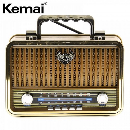 Портативная беспроводная Ретро акустика с радио и плеером Kemai MD-1909BT