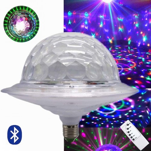Светодиодный дискошар в патрон E27 LED UFO Bluetooth Crystal Magic Ball, 6 цветов