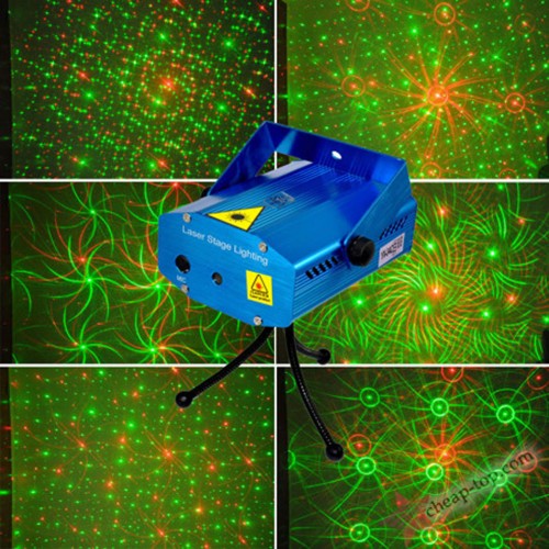 Лазерная светомузыка Mini Laser Stage Lighting, 2 цвета, узоры 