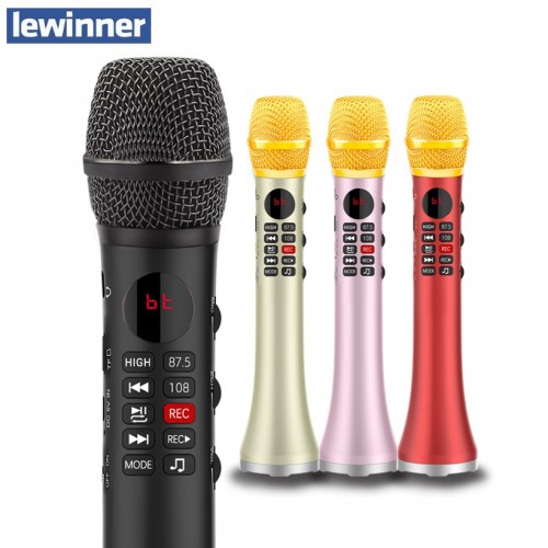 Портативный караоке микрофон со встроенным динамиком Lewinner L-699 (Bluetooth, FM, MP3, REC, KTV, TWS)