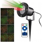 Лазерный проектор Outdoor Waterproof Laser "Узоры" двухцветный, влагозащищенный с пультом 