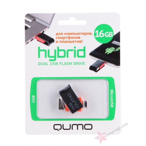 Универсальная OTG Флешка Qumo Hybrid 16Gb