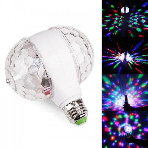 Светодиодная вращающаяся лампочка Dancing RGB LED Full Color Rotating Double Lamp