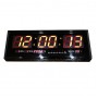 Электронные часы-табло размером 48х19 см (ЧЧ, ММ, СС + календарь, термометр), красный цвет