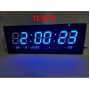 Электронные часы-табло размером 48х19 см (ЧЧ, ММ, СС + календарь, термометр), синий цвет