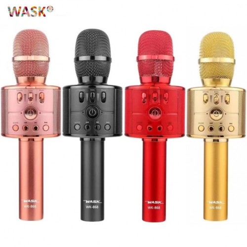 Портативный караоке микрофон с встроенными динамиками Wask WK-868 (Bluetooth, MP3, AUX, KTV)